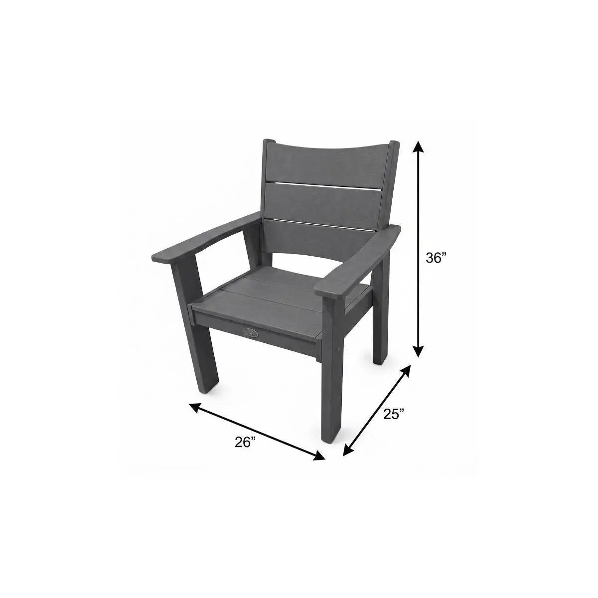 26" Gray Heavy Duty Plastic Outdoor Dining Chair Homeroots Outdoor