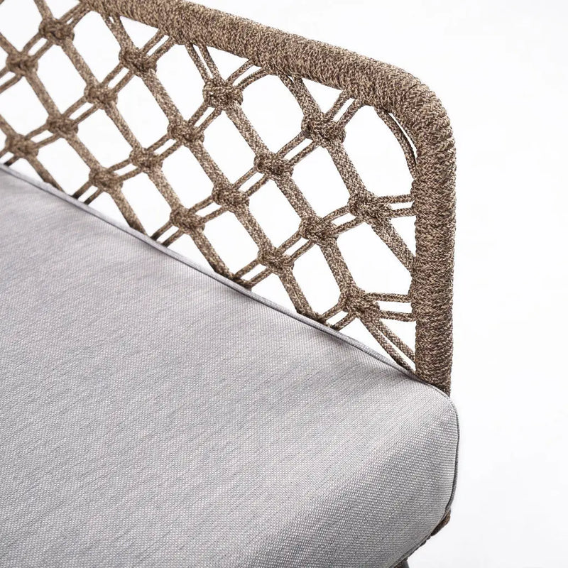 26" Gray Metal Outdoor Arm Chair with Gray Cushion Homeroots Outdoor