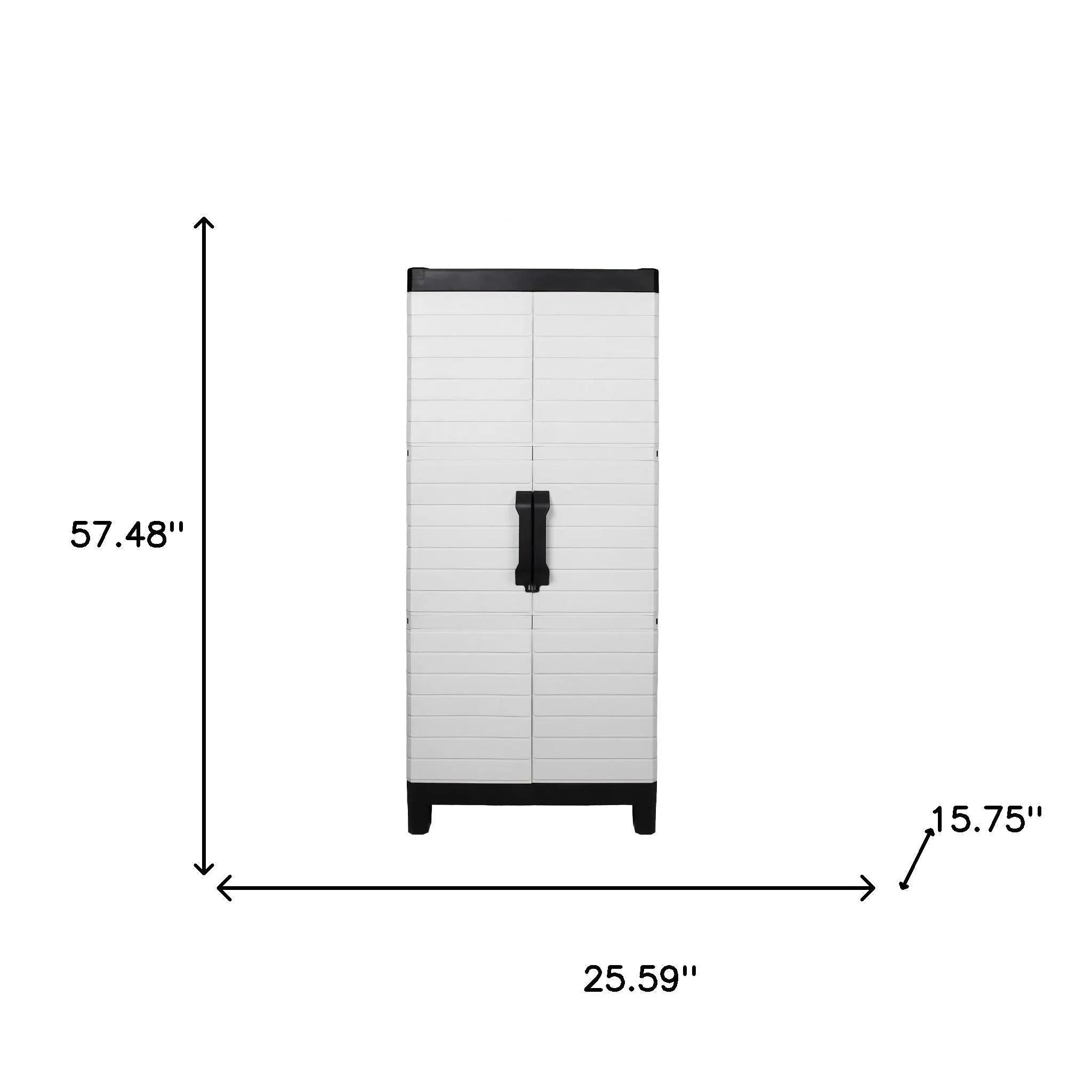 26" Gray Plastic Square Accent Cabinet With Two Doors Homeroots Kitchen & Dining