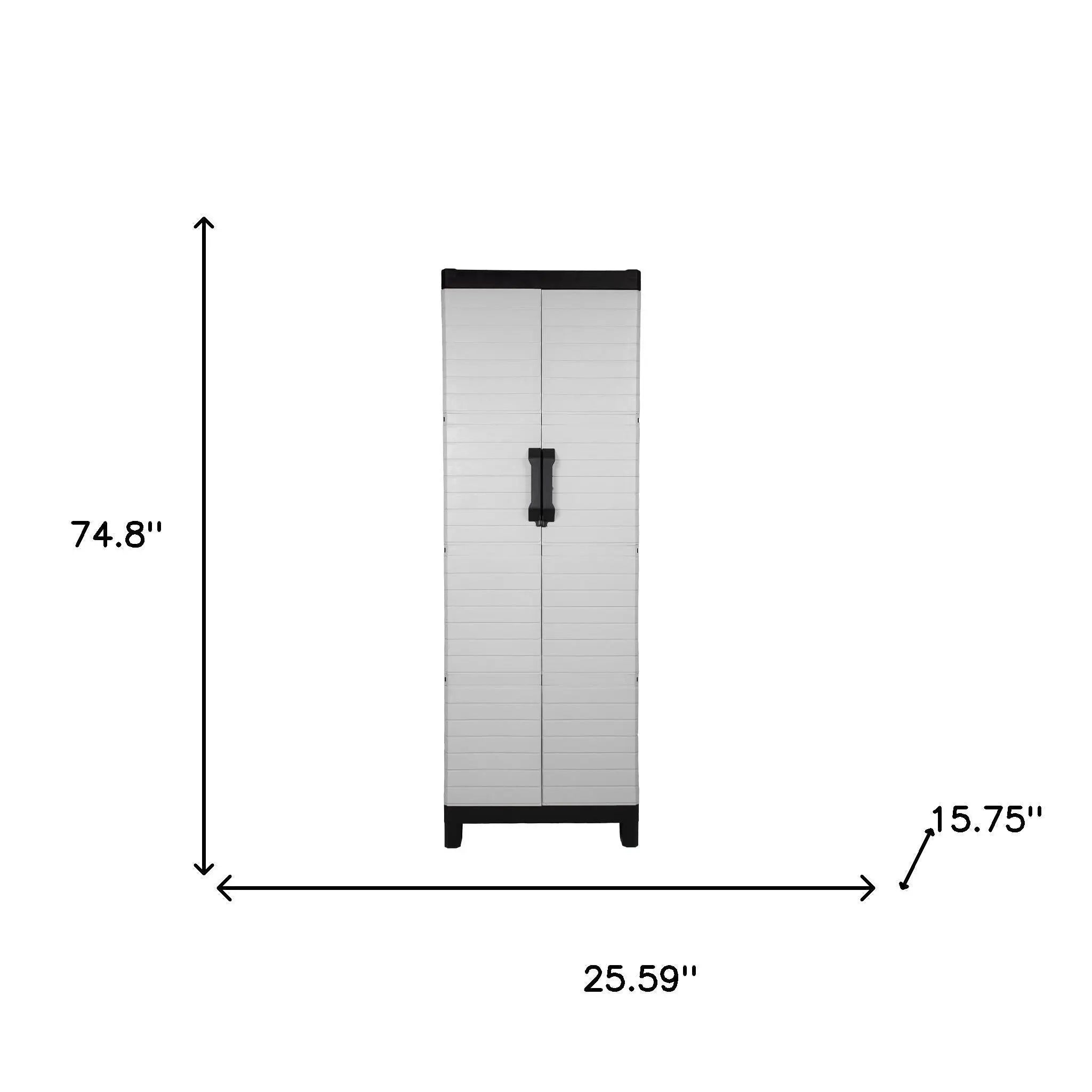 26" Gray Plastic Square Accent Cabinet With Two Doors Homeroots Kitchen & Dining