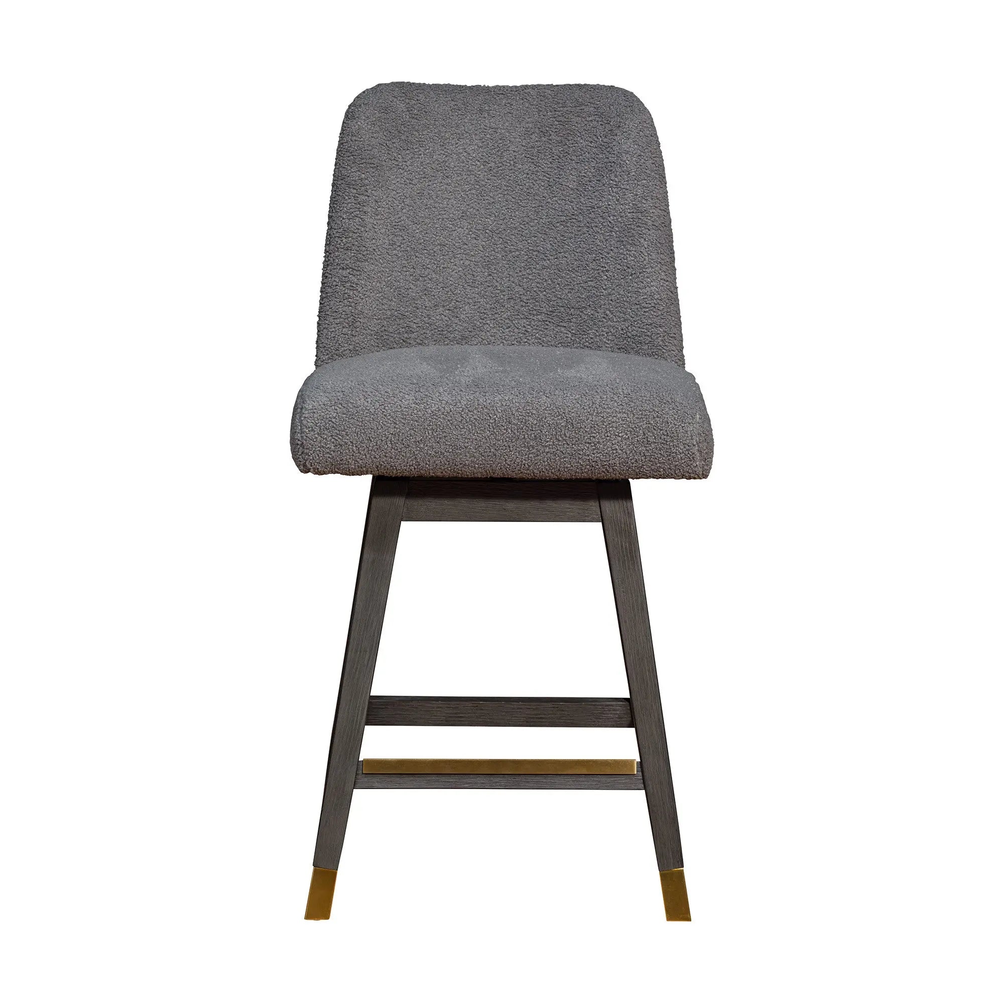 26" Gray Solid Wood Swivel Bar Chair Homeroots Living Room