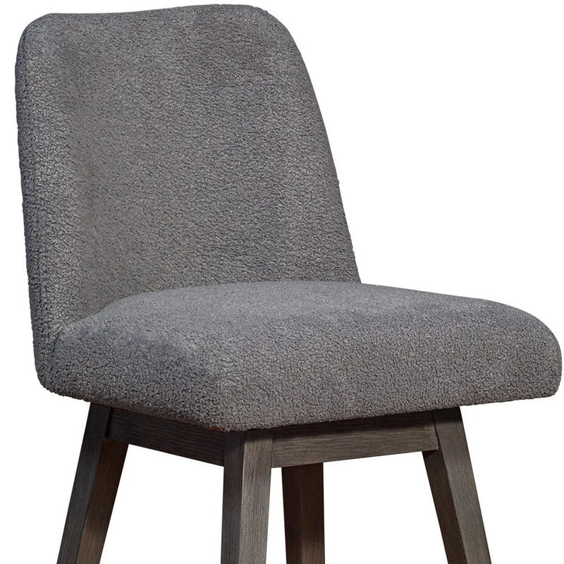 26" Gray Solid Wood Swivel Bar Chair Homeroots Living Room
