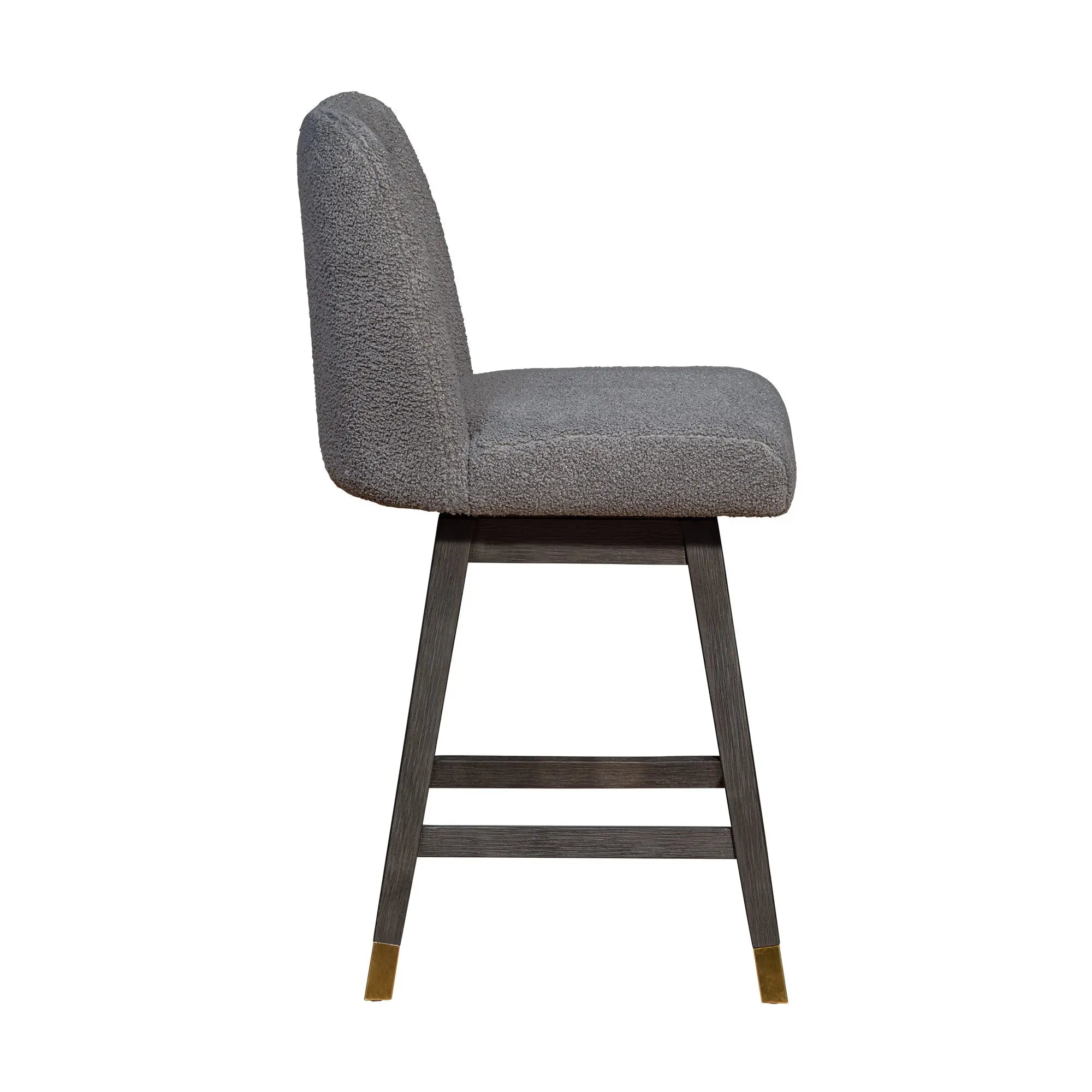 26" Gray Solid Wood Swivel Bar Chair Homeroots Living Room