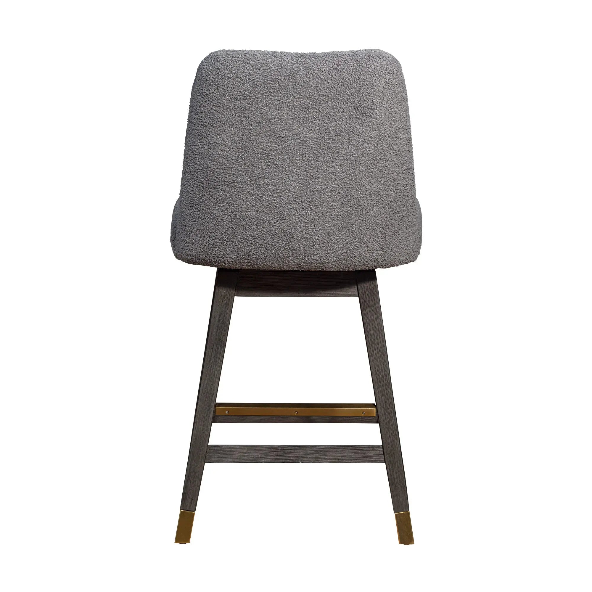 26" Gray Solid Wood Swivel Bar Chair Homeroots Living Room