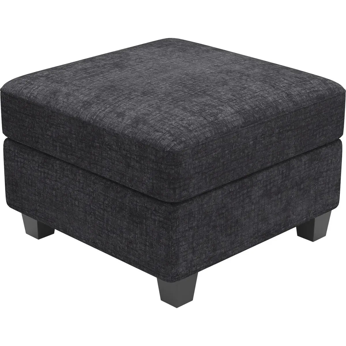 26" Gray and Black Chenille Storage Ottoman Homeroots Living Room