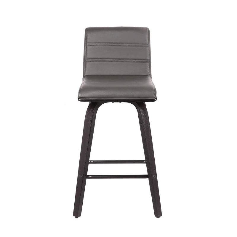 26" Gray and Black Fabric and Iron Low Back Counter Height Swivel Bar Chair - GreatEagleInc