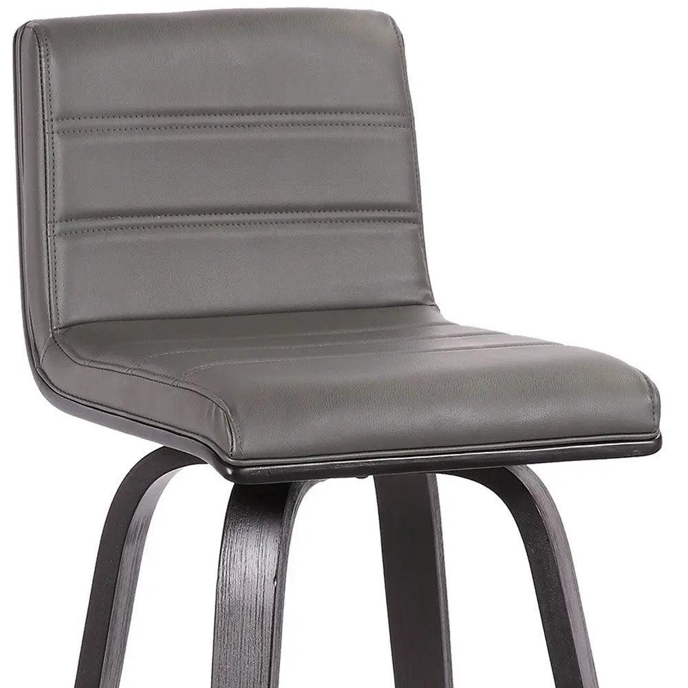 26" Gray and Black Fabric and Iron Low Back Counter Height Swivel Bar Chair - GreatEagleInc