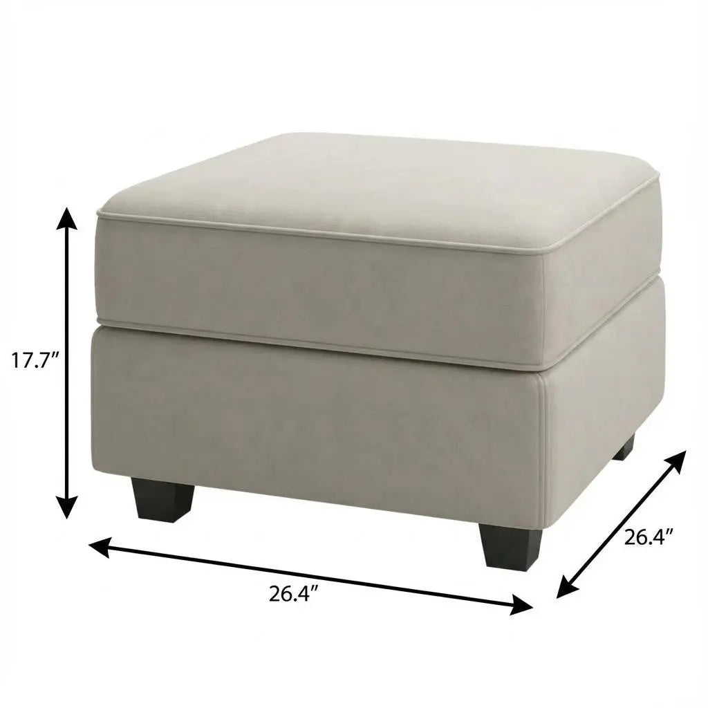26" Gray and Black Microfiber Storage Ottoman Homeroots Living Room