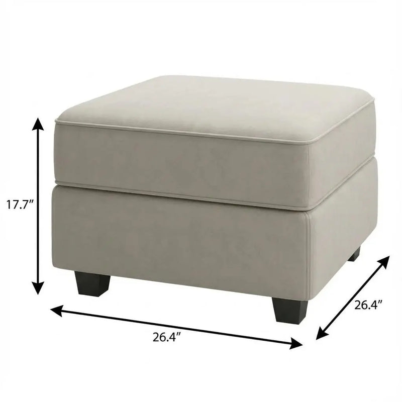 26" Gray and Black Microfiber Storage Ottoman Homeroots Living Room