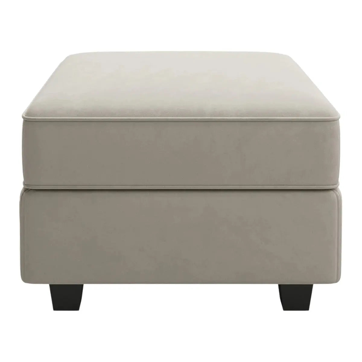 26" Gray and Black Microfiber Storage Ottoman Homeroots Living Room