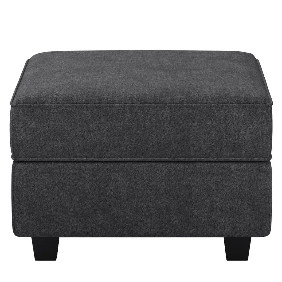 26" Gray and Black Velvet Storage Ottoman Homeroots Living Room