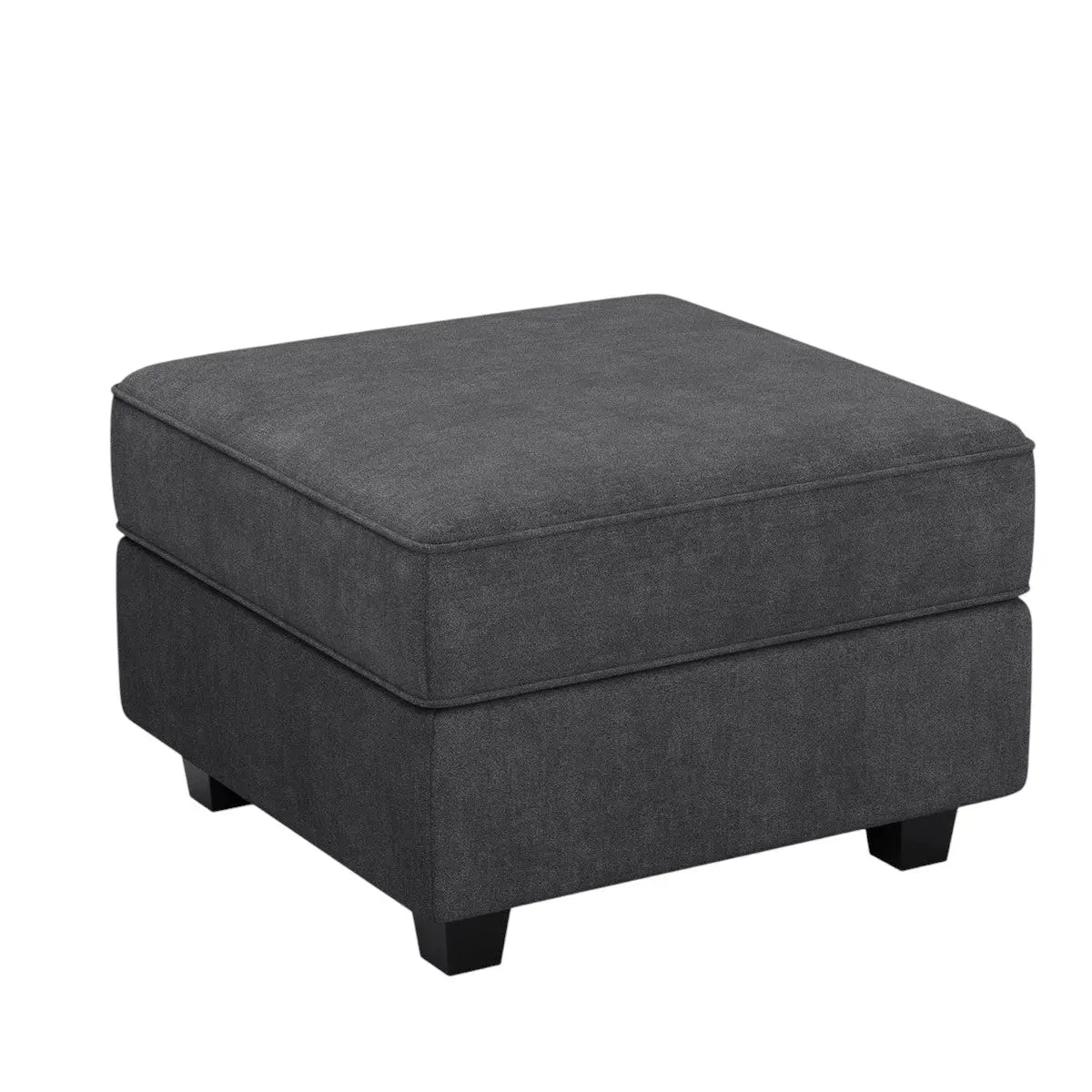 26" Gray and Black Velvet Storage Ottoman Homeroots Living Room