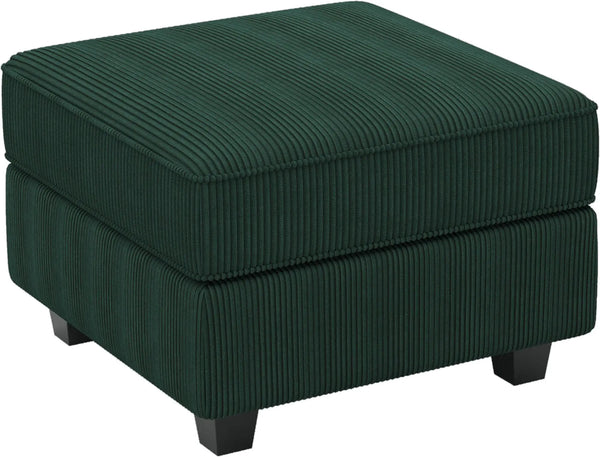 26" Green and Black Corduroy Storage Ottoman Homeroots Living Room