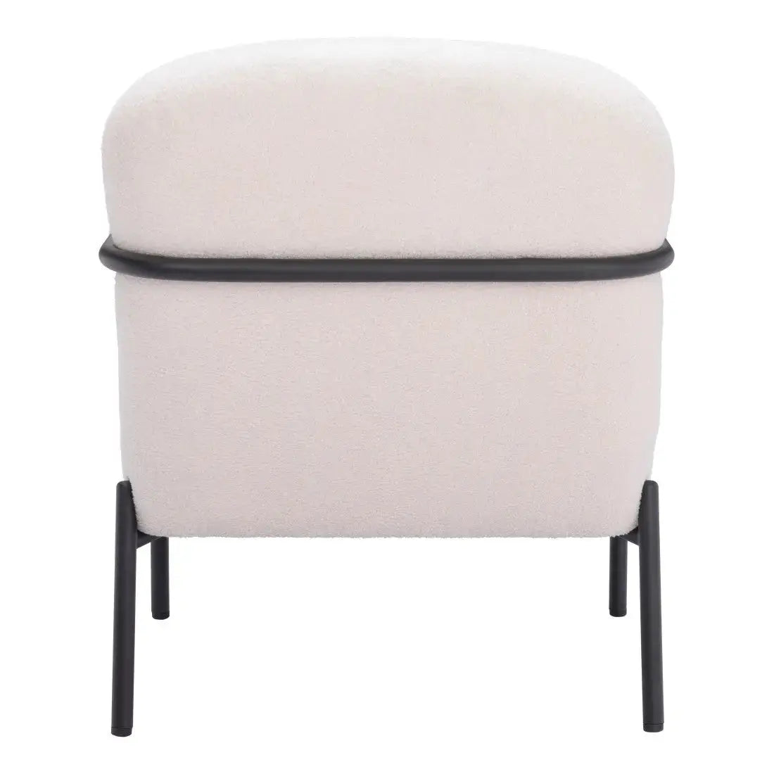 26" Ivory And Black Faux Shearling And Upholstered Arm Chair Homeroots Living Room