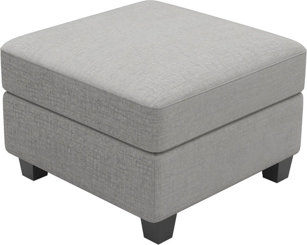 26" Light Gray and Black Chenille Storage Ottoman Homeroots Living Room