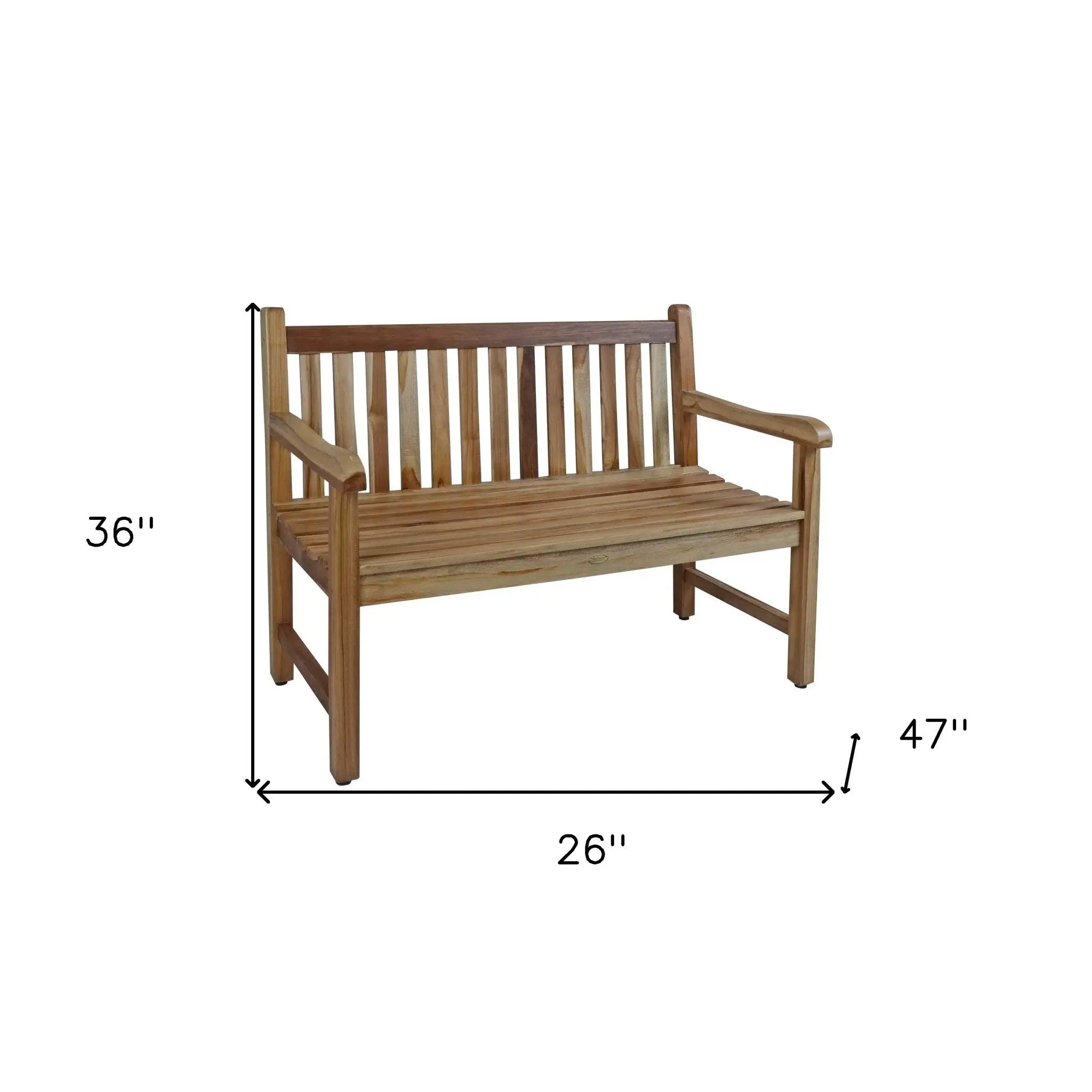 26" Natural Teak Solid Wood Garden Bench Homeroots Outdoor