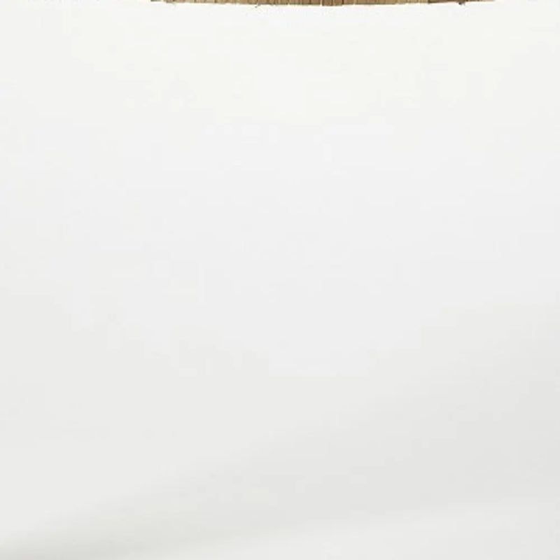 26" Natural and White Solid Wood Footstool Homeroots Living Room