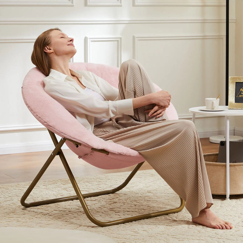 26" Pink and Brown Tufted Heavy Duty Plastic Lounge Chair - GreatEagleInc