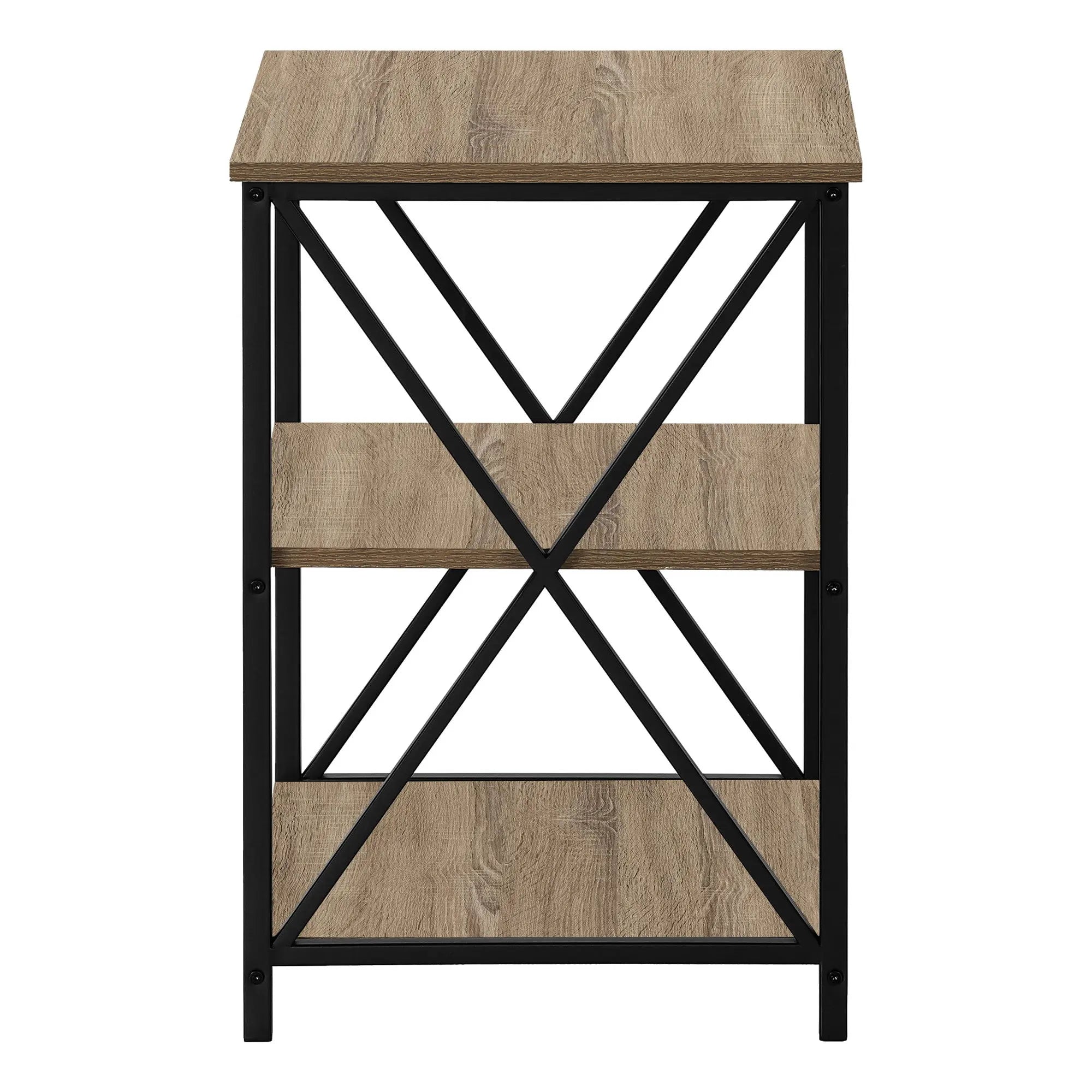 26" Rectangular Dark Taupe Black Metal Accent Table Homeroots Living Room