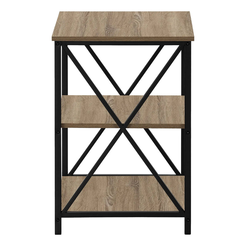26" Rectangular Dark Taupe Black Metal Accent Table Homeroots Living Room
