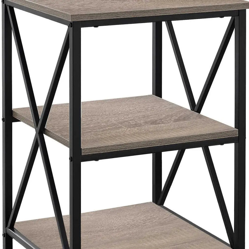 26" Rectangular Dark Taupe Black Metal Accent Table Homeroots Living Room