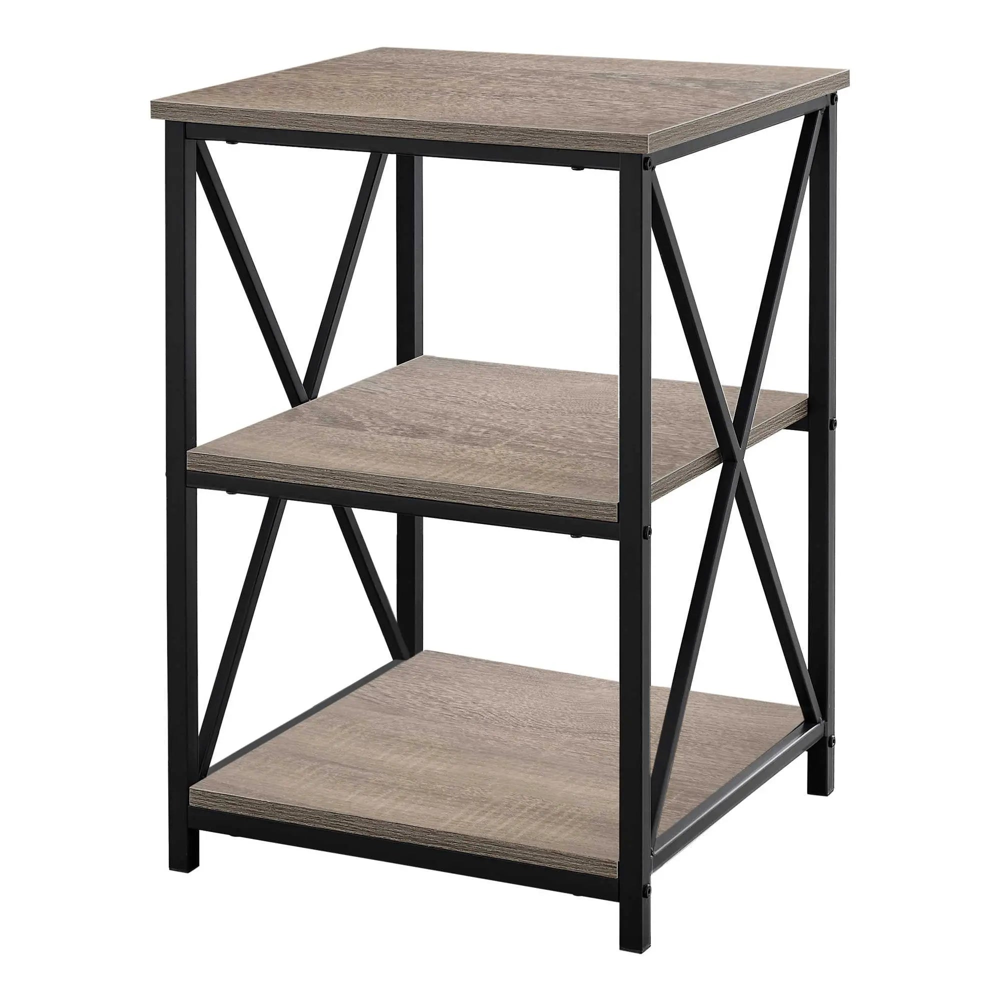 26" Rectangular Dark Taupe Black Metal Accent Table Homeroots Living Room