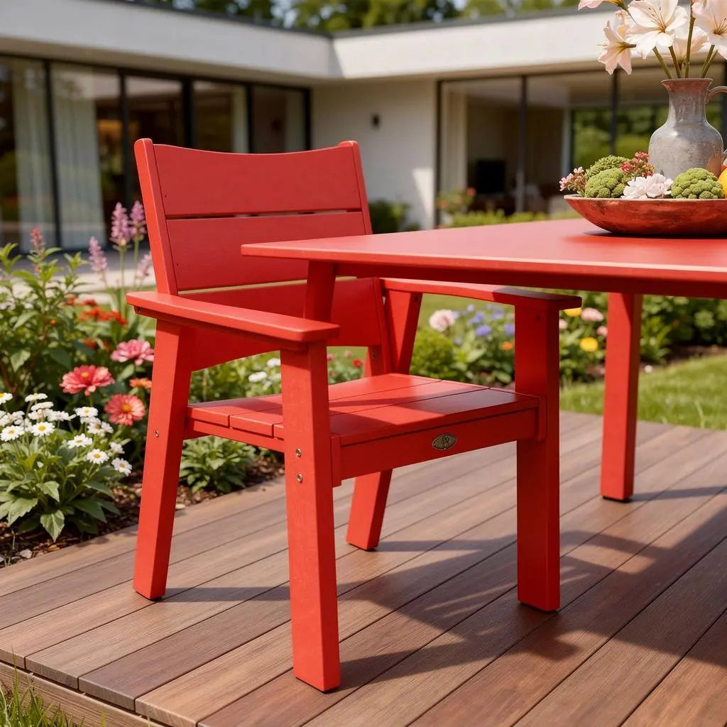 26" Red Heavy Duty Plastic Outdoor Dining Chair Homeroots Outdoor