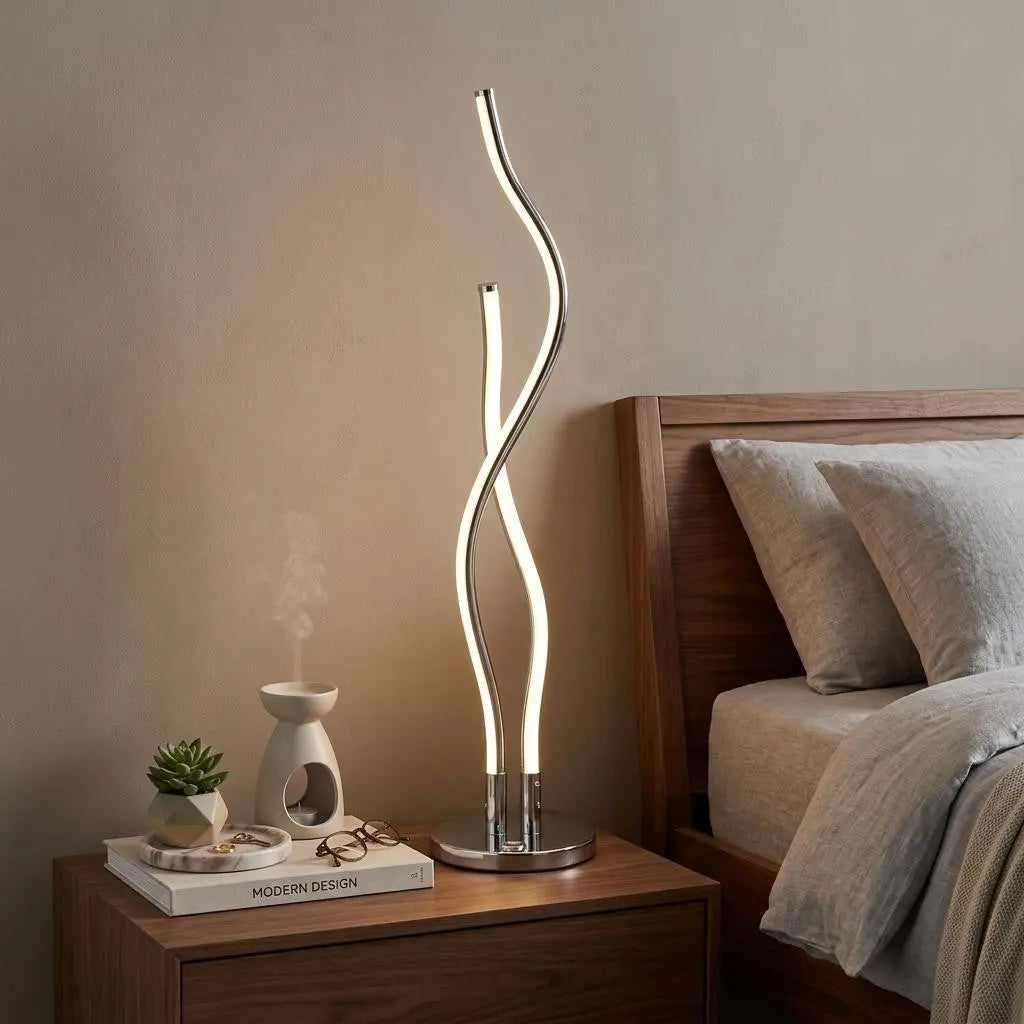 26" Silver Novelty Table Lamp LED Homeroots Lighting