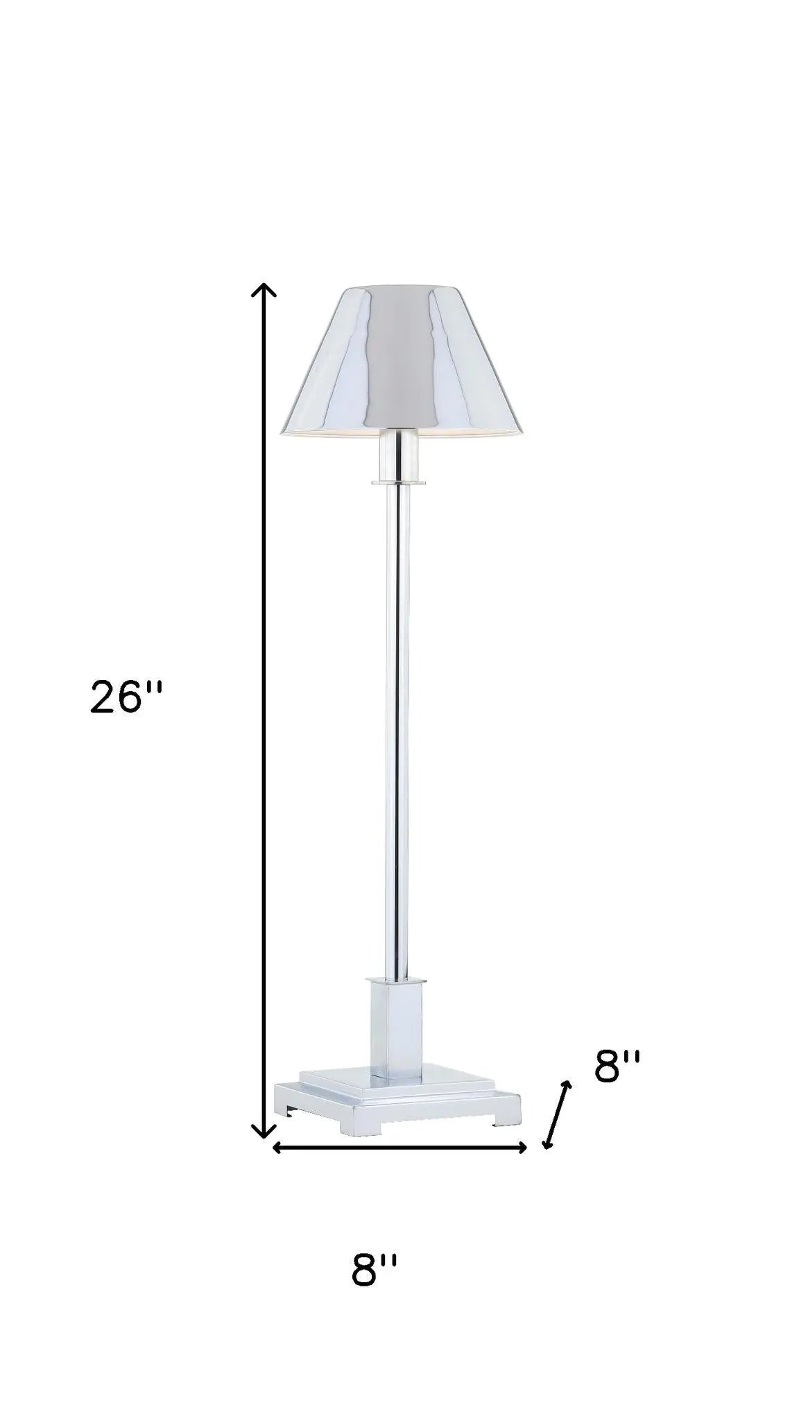26" Silver Novelty Table Lamp LED With Empire Shade Homeroots Lighting