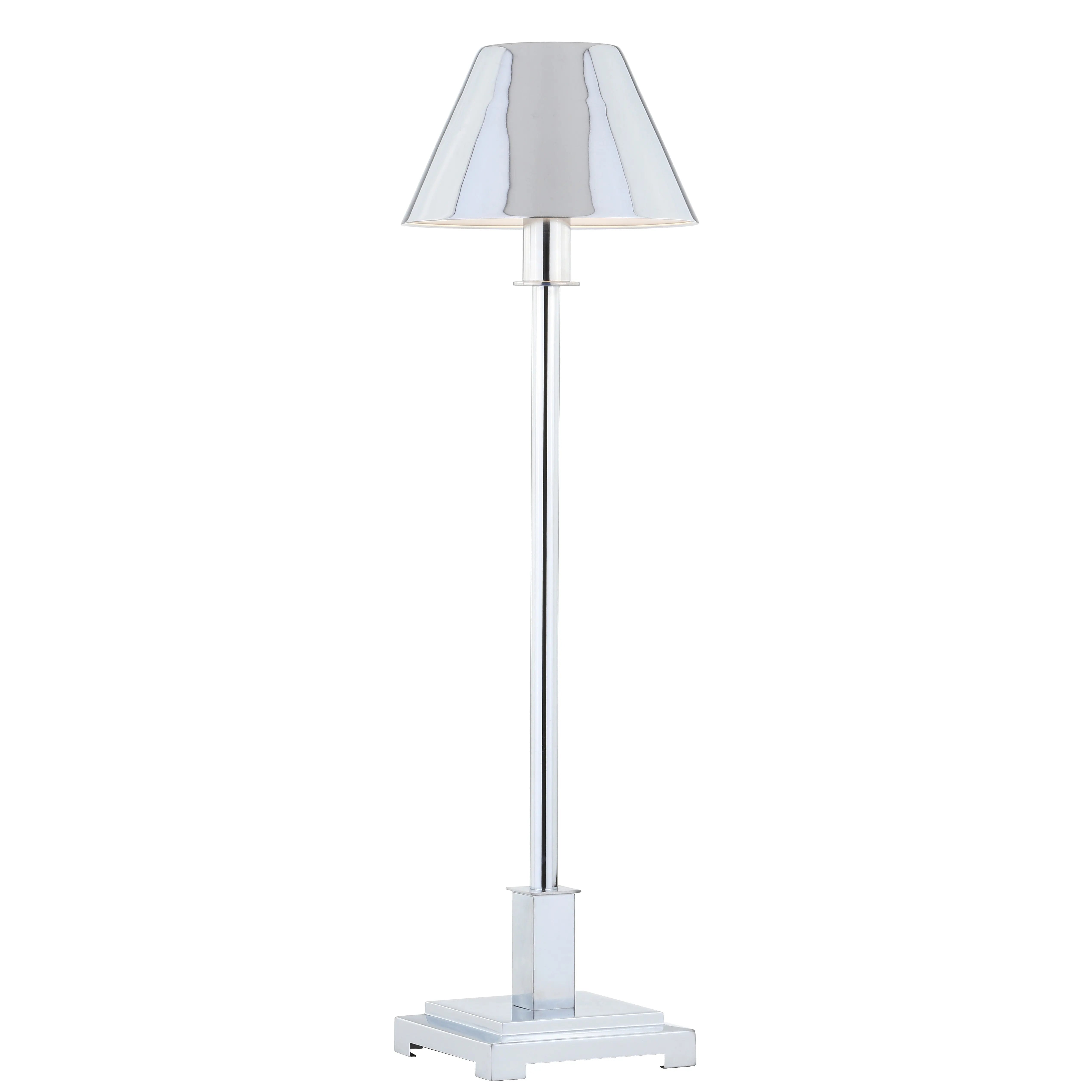 26" Silver Novelty Table Lamp LED With Empire Shade Homeroots Lighting