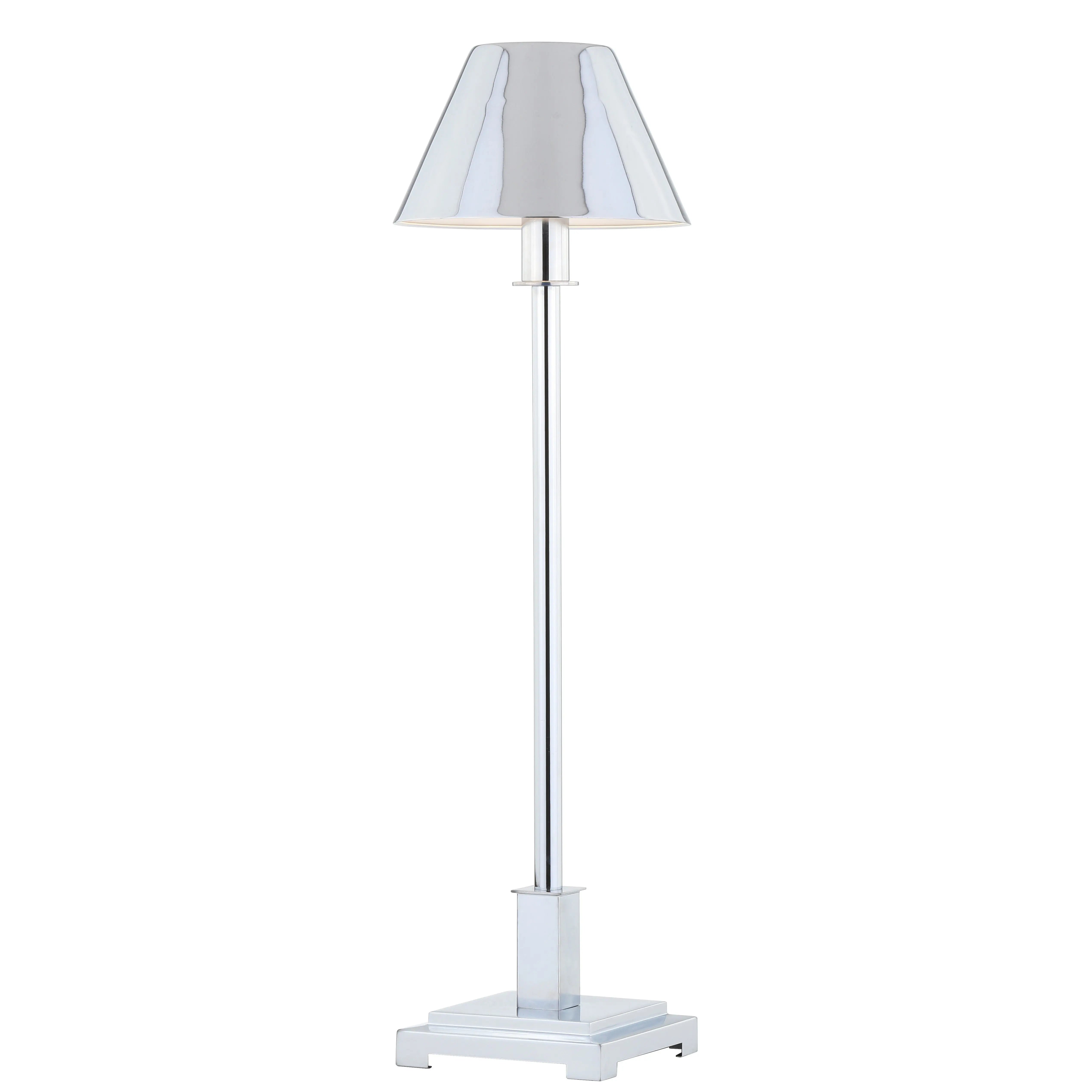 26" Silver Novelty Table Lamp LED With Empire Shade Homeroots Lighting