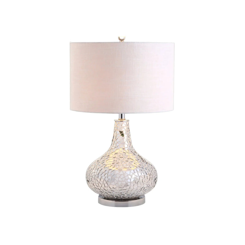 26" Silver Novelty Table Lamp With Drum Shade Homeroots Lighting