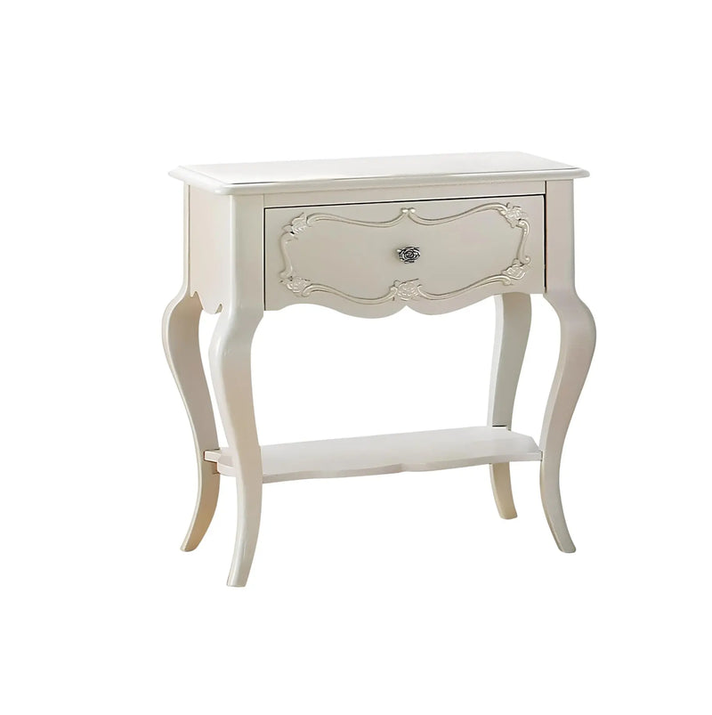 26" Solid Wood And Mirrored Glass Nightstand Homeroots Bed & Bath