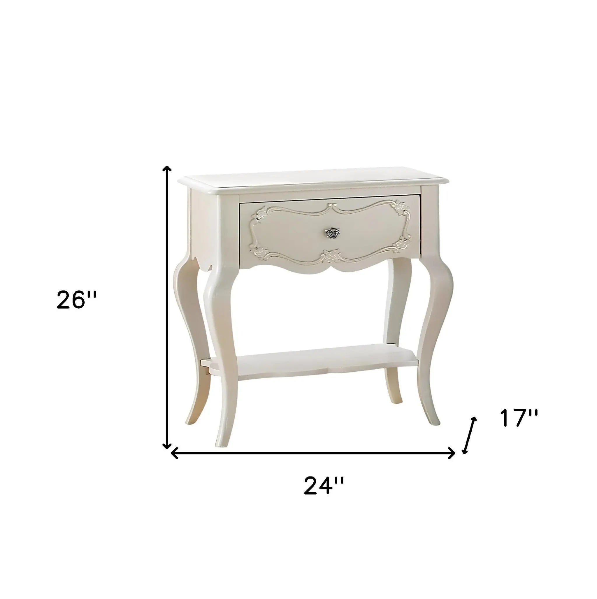26" Solid Wood And Mirrored Glass Nightstand Homeroots Bed & Bath