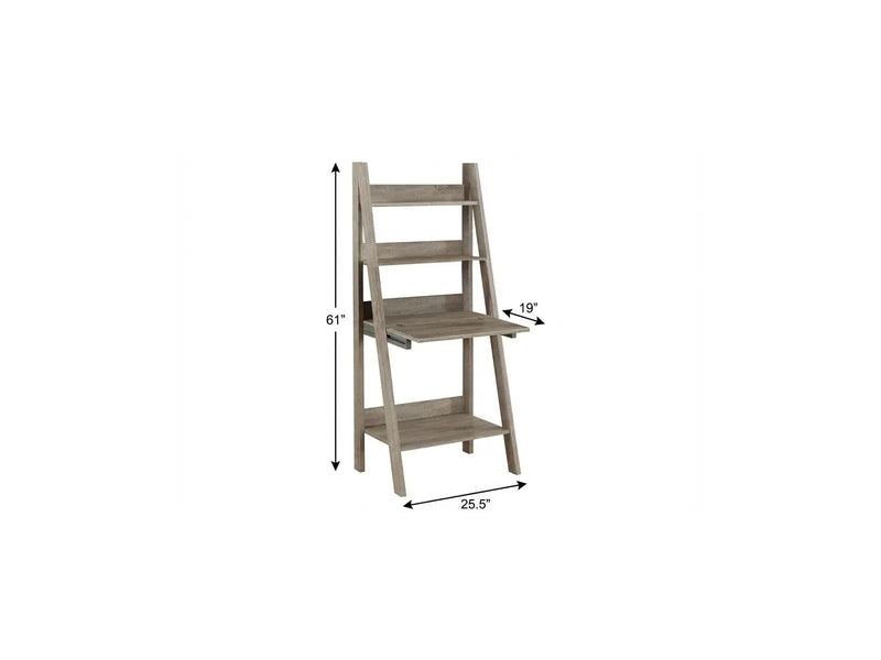 26" Taupe Wood Ladder Desk Homeroots Office