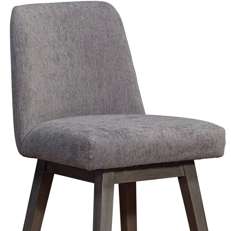 26" Taupe and Gray Solid Wood Counter Height Swivel Bar Chair Homeroots Living Room
