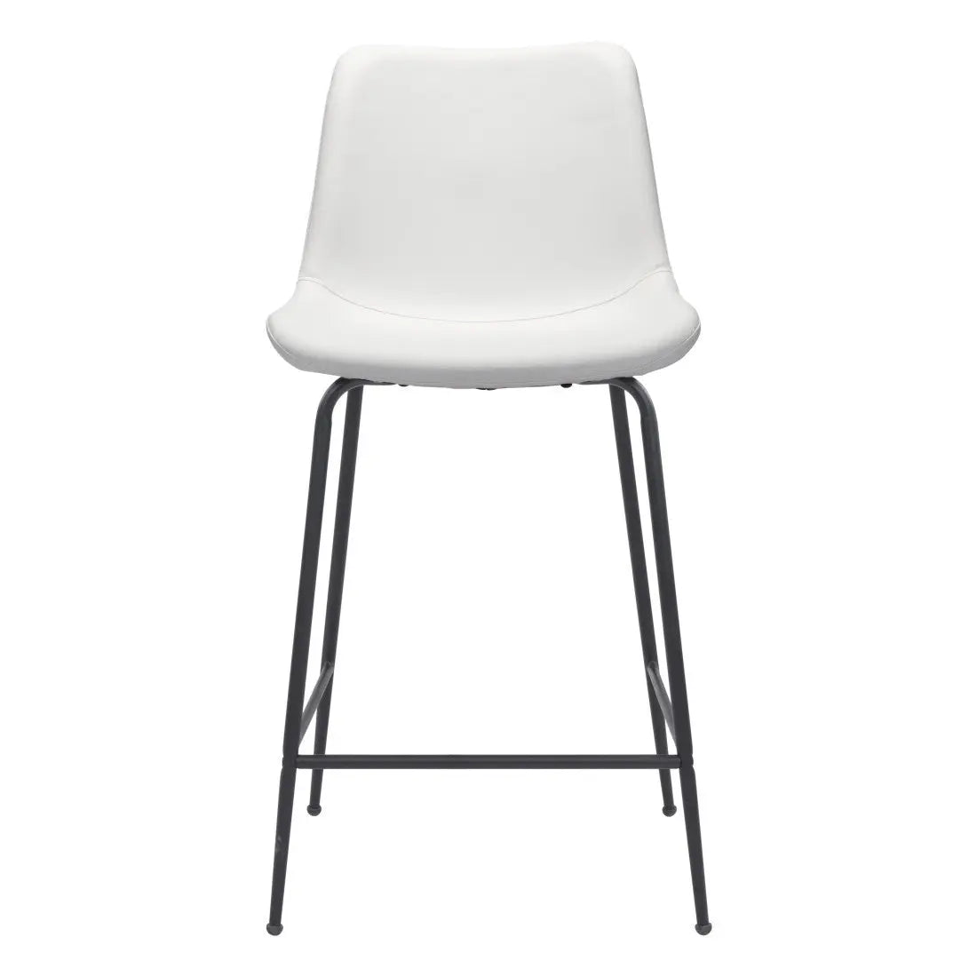 26" White And Black Steel Low Back Counter Height Bar Chair Homeroots Living Room