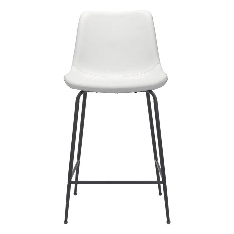 26" White And Black Steel Low Back Counter Height Bar Chair Homeroots Living Room