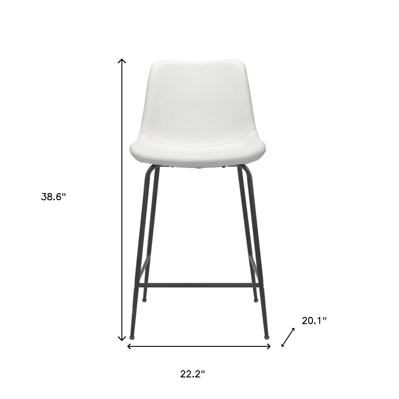 26" White And Black Steel Low Back Counter Height Bar Chair Homeroots Living Room