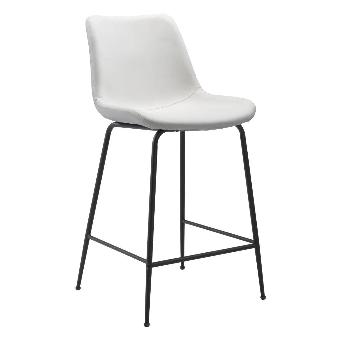 26" White And Black Steel Low Back Counter Height Bar Chair Homeroots Living Room