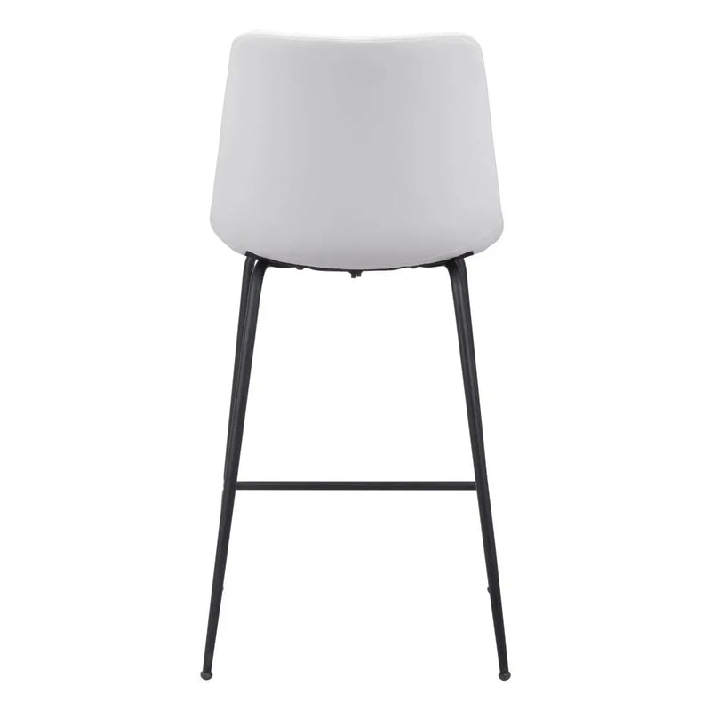 26" White And Black Steel Low Back Counter Height Bar Chair Homeroots Living Room
