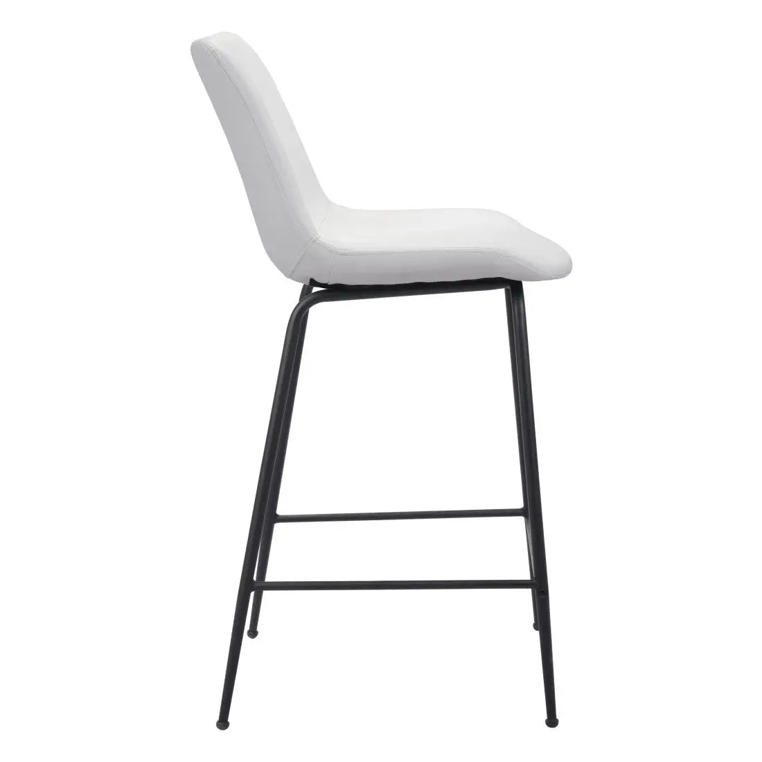 26" White And Black Steel Low Back Counter Height Bar Chair Homeroots Living Room