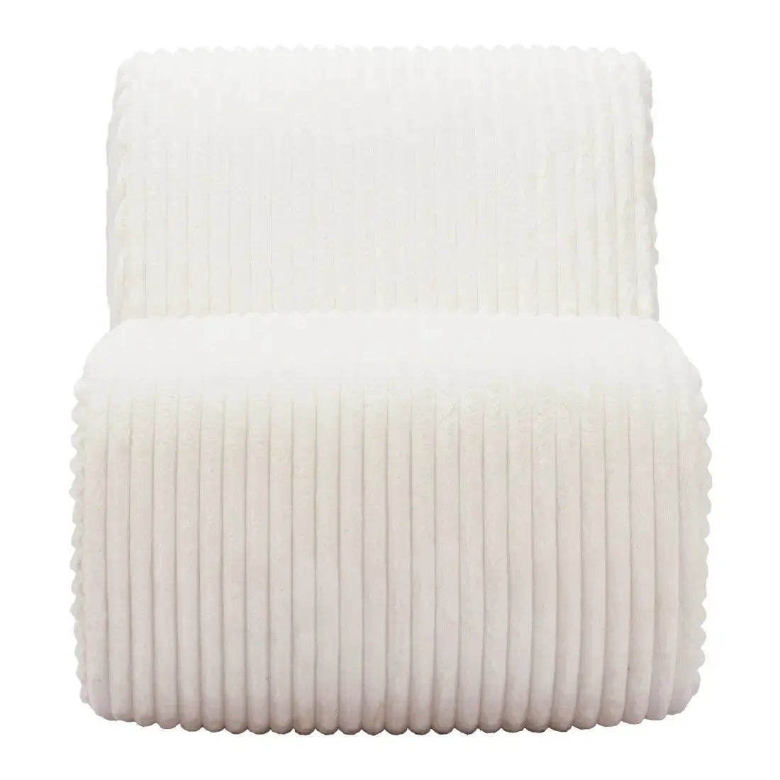26" White Corduroy And Upholstered Lounge Chair Homeroots Living Room
