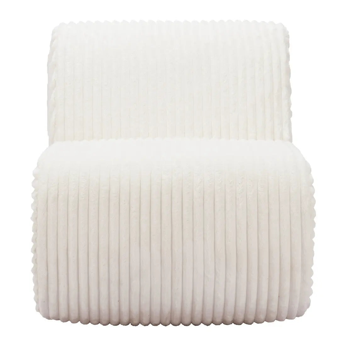 26" White Corduroy And Upholstered Lounge Chair Homeroots Living Room