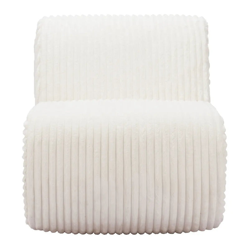26" White Corduroy And Upholstered Lounge Chair Homeroots Living Room