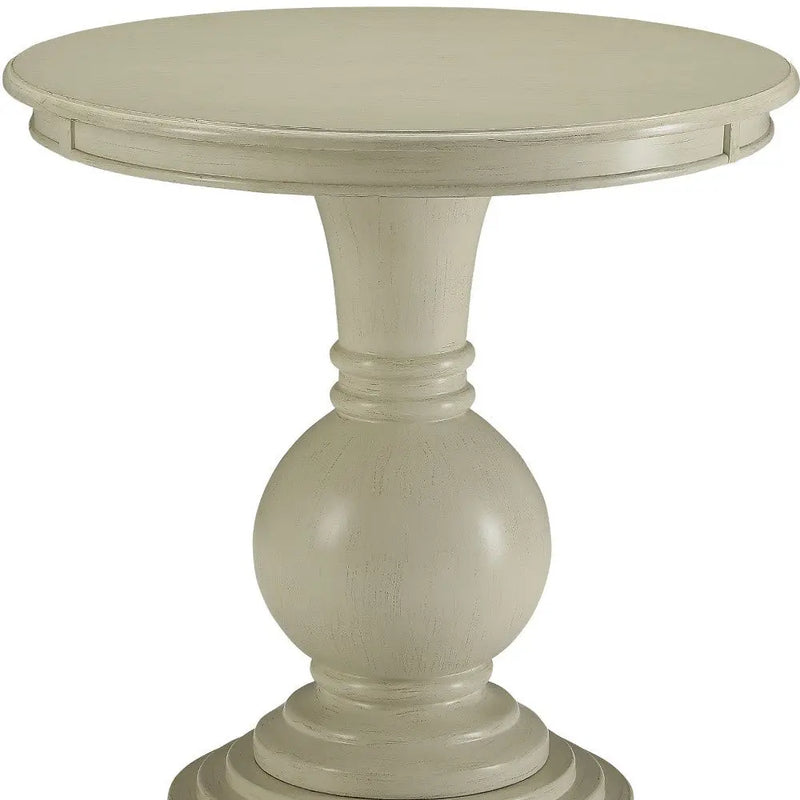 26" White Solid And Manufactured Wood Round End Table Homeroots Living Room