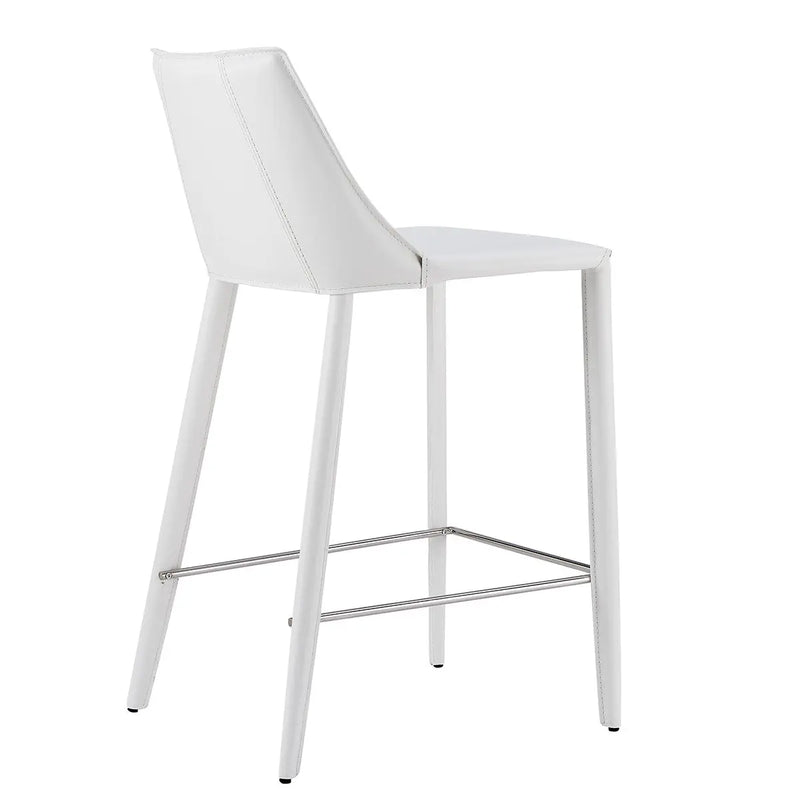 26" White Steel Low Back Counter Height Bar Chair Homeroots Living Room
