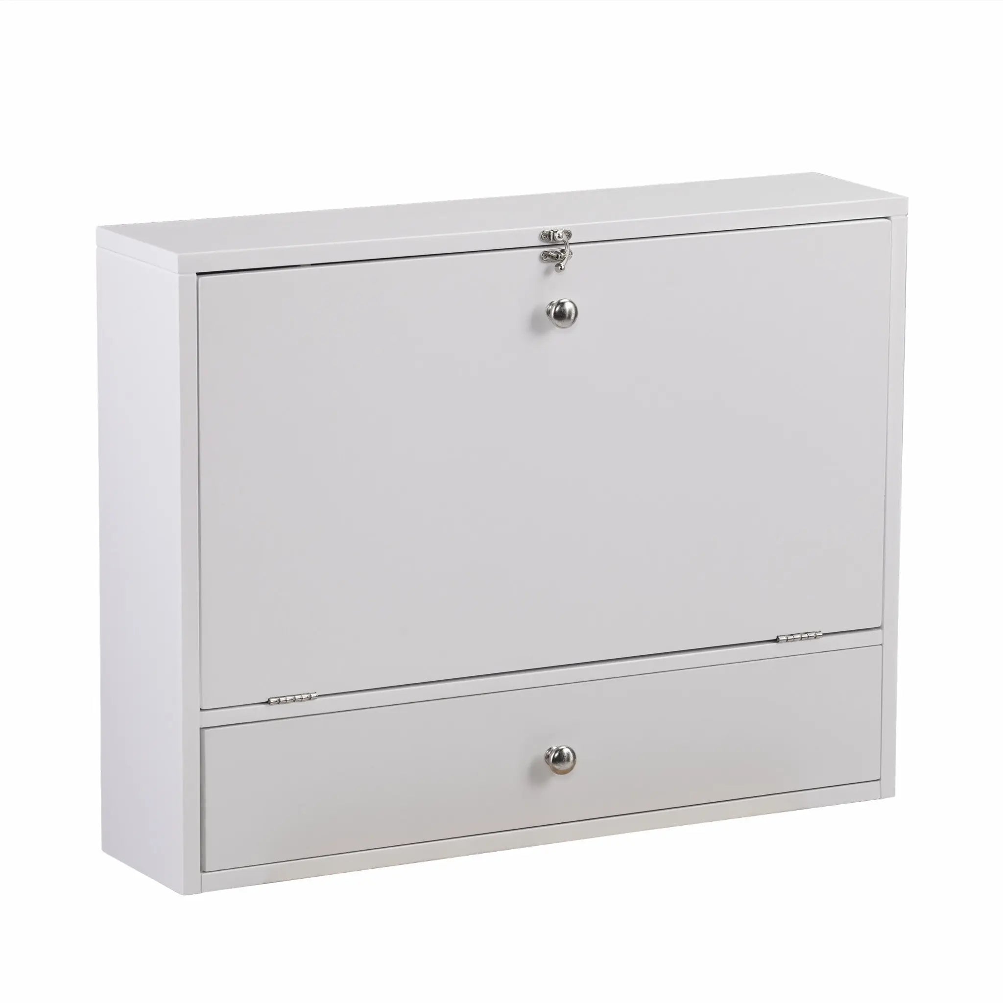 26" White Wall Mounted Floating Desk Homeroots Office
