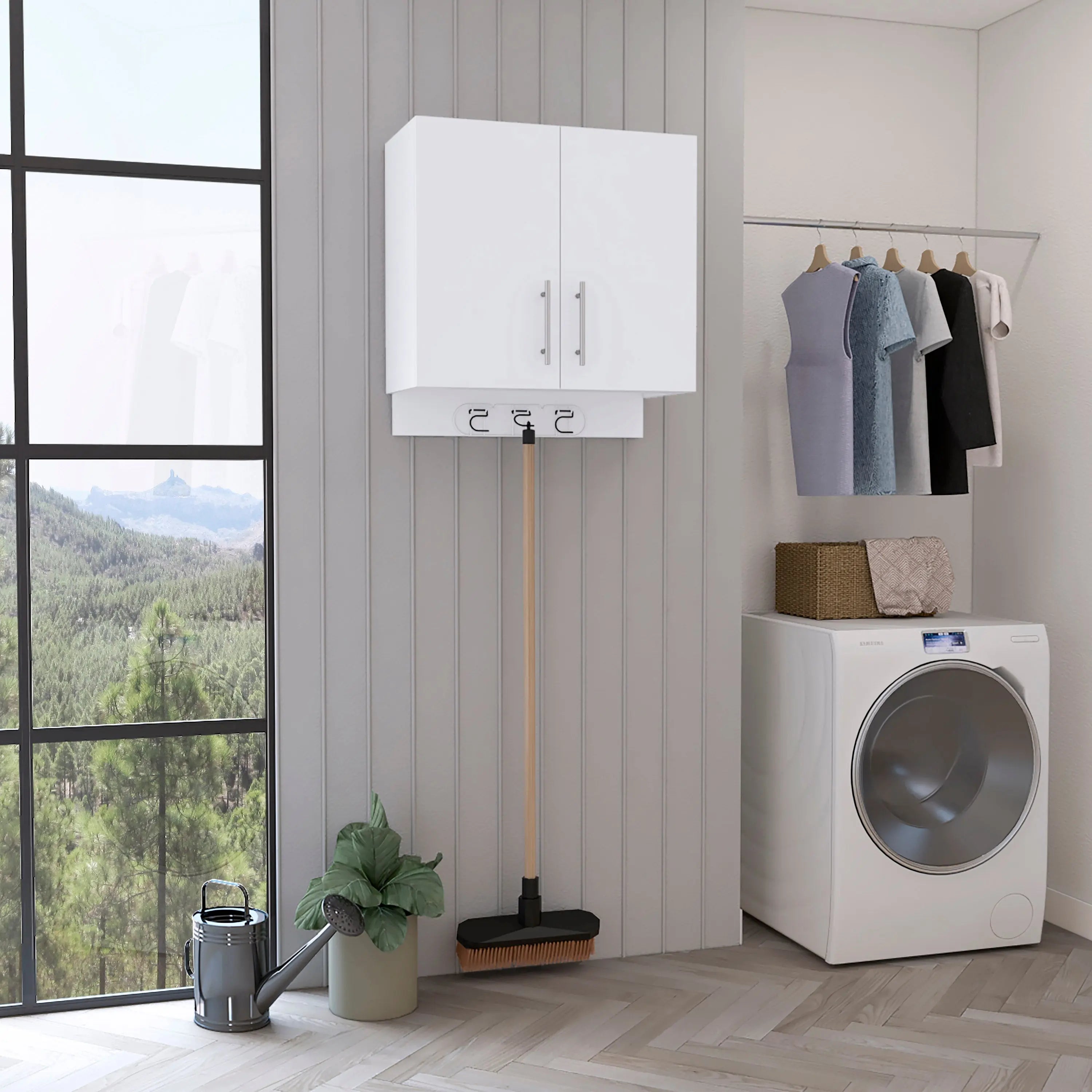 26" White Wood Floating Double Door Bathroom Vanity Homeroots Bed & Bath