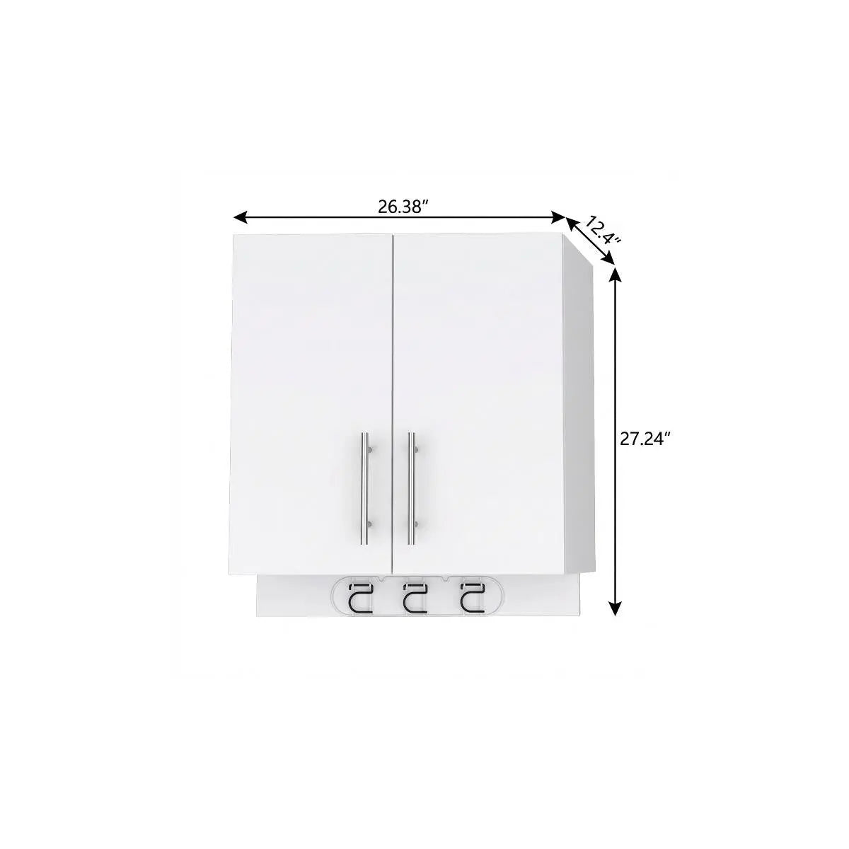 26" White Wood Floating Double Door Bathroom Vanity Homeroots Bed & Bath